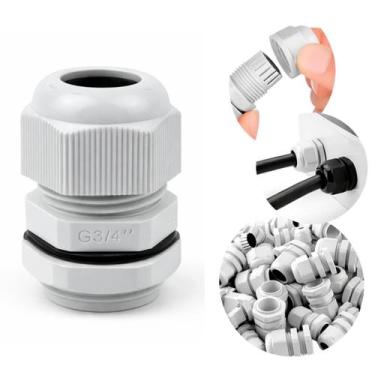 Imagem de Prensa P/ Cabo Conexão BSP 3/4 Nylon Branco - Kit 10 Und - Stark Elect