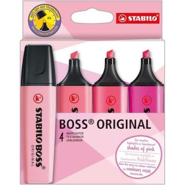 Imagem de Marca Texto STABILO BOSS ORIGINAL PINK Kit com 4 Tons de rosa