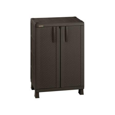 Imagem de Armário Multiuso Plástico Médio Rattan Rimax -, Marrom