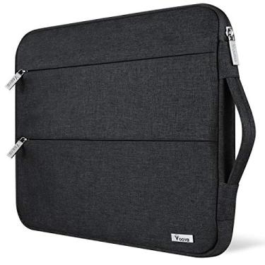 Imagem de Capa para laptop Voova de 15,6 14 15 polegadas com alça à prova d'água e capa protetora compatível com MacBook Pro de 15,4 polegadas, Surface Book 2 de 15 polegadas, ASUS, Acer, Hp com bolso, preto