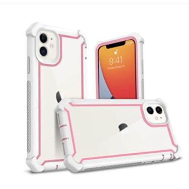 Imagem de Capa à prova de choque com vidro temperado para iphone 13 12 11 Pro Max XR XS MAX 7 8 Plus SE 2020 Capa rígida híbrida robusta, branca, para iPhone 11 Pro