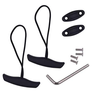 Imagem de 2 peças de alça de puxador de caiaque canoa de transporte com cordão e olhos acolchoados, alça de puxar de caiaque de transporte, tiras de caiaque, série de caiaque, corda de caiaque, alças de reposição, alça de puxar caiaque