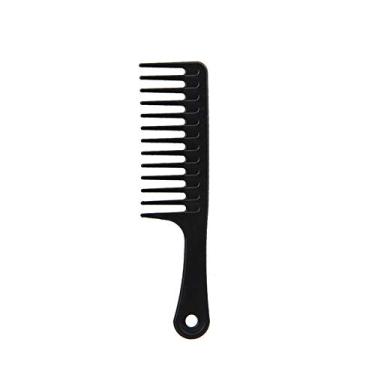 Imagem de Escova de cabelo pente de dentes largos, pente de plástico ABS preto para ferramenta de penteado de cabelo 24,5 cm x 6,3 cm