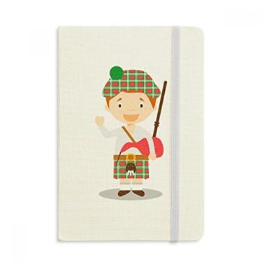 Imagem de Caderno de desenho da Escócia em tecido oficial com capa dura para diário clássico