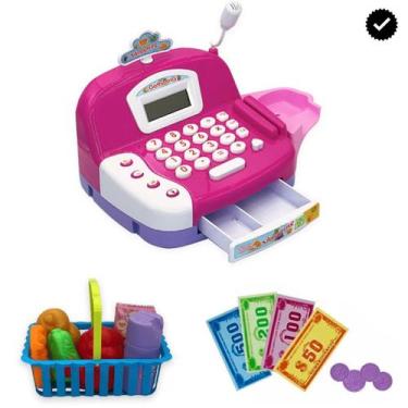 Imagem de Brinquedo Caixa Registradora Mini Mercado Calculadora Luz E Som - Toys