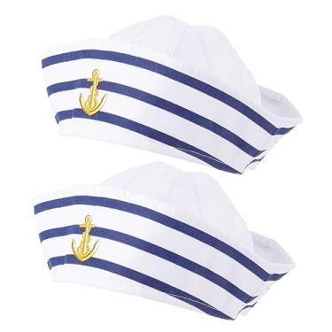 Imagem de JOINPAYA Chapéu de capitão liso branco velejador chapéu mestre trajes para homens decoração chapéus de capitão para homens chapéus femininos roupas chapéu de pirata chapéu de festa