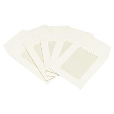 Imagem de PATIKIL Envelopes de janela de rosto inteiro, pacote com 10, 7,5 cm, transparente de um lado para catálogos de fotos, branco