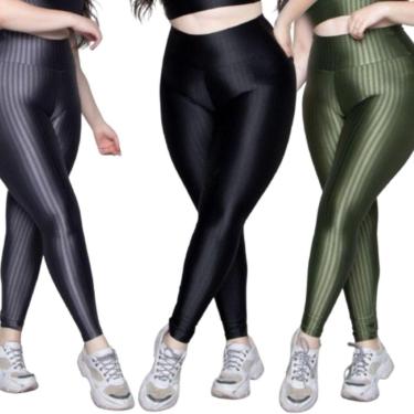 Imagem de KIT 5 Calça Legging Plus Size New Zig 3D Bella Fiore Poliamida Cós Alto Academia Moda Fitness-Feminino