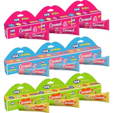 Imagem de Kit 9 Hidratantes Labiais Carmed Fini, 3 Beijos, 3 Dentaduras, 3 Bananas