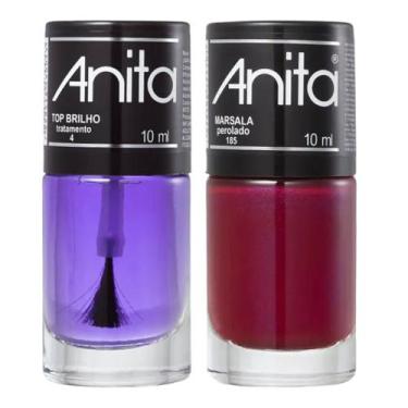 Imagem de Esmalte Marsala + Top Brilho 10ml Anita