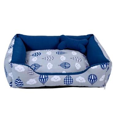 Imagem de Cama para Cachorro Grande 70X55 Com Zíper Estampa Balão Cinza - Lh Enx