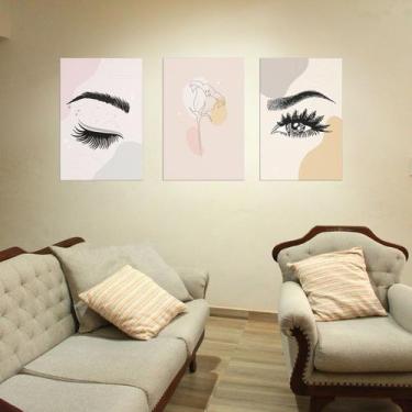 Imagem de Quadros Decorativos Beleza Feminina Sobrancelha Beauty Sala Escritório