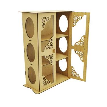Imagem de Kit 2 Cristaleira Porta Doce e Decoração 3 Andares 40x23x11,5 Mdf Made