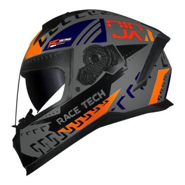 Imagem de Capacete Race Tech Volt Ninja Cinza e Azul, 56