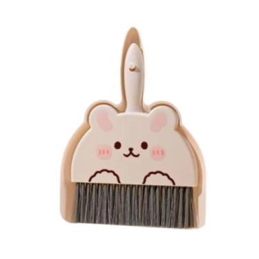 Imagem de Gralara Mini Conjunto de Vassoura E Pá de Lixo, Conjunto de Limpeza de Vassoura E Pá de Lixo, Pá de Lixo E Vassoura de Mão para Casa, Sala de Estar, Mesa, Esc, Branco, Tamanho real