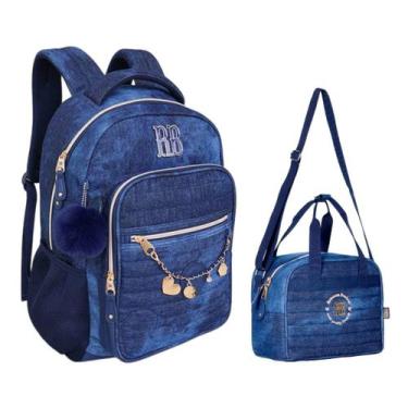 Imagem de Kit Mochila e Lancheira Térmica Rebecca Bonbon RB24666 Jeans