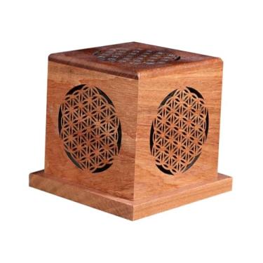 Imagem de Ｂｅｓｇａ Caixa de queimador de incenso de madeira com capa de coleção artesanal portador de incenso de incenso para o estúdio de chá do hotel, Type a