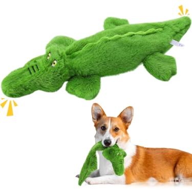 Imagem de Brinquedos de crocodilo para cães que rangem – Brinquedos macios para mastigar e enrugar para mantê-los ocupados, sem enchimento, essenciais interativos para dentição, pequenos e médios animais de