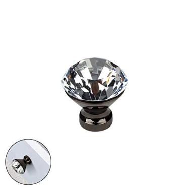 Imagem de Puxador de porta de armário de guarda-roupa de diamante de cristal moderno, armário de sapatos de banheiro armário de vinho puxadores redondos de gaveta de furo único, puxador de cozinha de móveis,