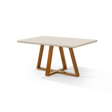 Imagem de Mesa De Jantar Bela Tampo Vidro/mdf Retangular 120 Cm cast/off White