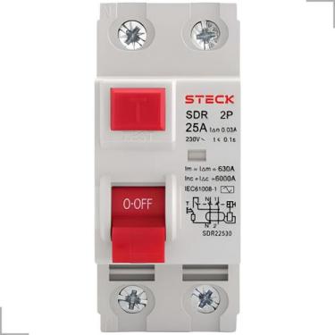 Imagem de Interruptor Diferencial IDR 2 Polos 30mA 400V 25A Steck