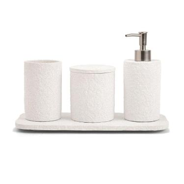 Imagem de Kit Em Cimento Para Banheiro 4 Peças - Branco