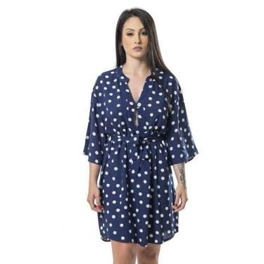 Imagem de Saída de Praia Poá Azul Kaftan Nádia - Pimenta Rosada, G