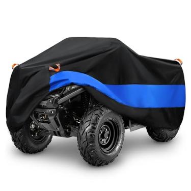 Imagem de MORNYRAY Capa para quadriciclo à prova d'água, resistente, universal, cobertura para armazenamento externo, 4 rodas, proteção UV para Polaris Yamaha, Honda, Suzuki, Kawasaki (preta, A3-213 cm C x 98