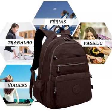 Imagem de Mochila Feminina Tecido Molinho Naylon Notebook Resistente Leve Trabal