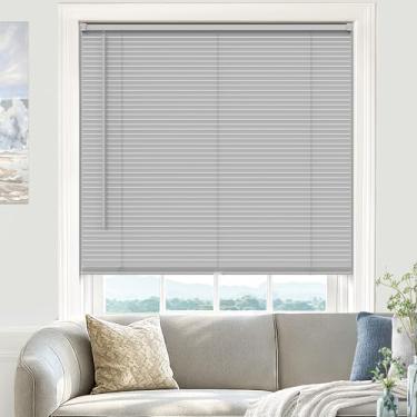 Imagem de UNISHADES Persianas Sem Fio 100% Privacidade para Janelas Internas, Lâminas de Vinil Em Forma de L de 1 Pol., Persianas Blackout Horizontais, Persianas Pequenas Retráteis para Cozinha Doméstica, Para