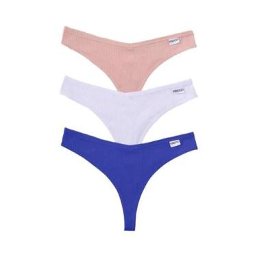 Imagem de Conjunto De 3 Peças De Tangas Femininas Sexy De Algodão Com Cintura Em