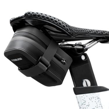 Imagem de TOSUOD Bolsa pequena de TPU para selim de bicicleta, leve e à prova d'água, para selim de bicicleta, portátil, durável, armazenamento sob o assento