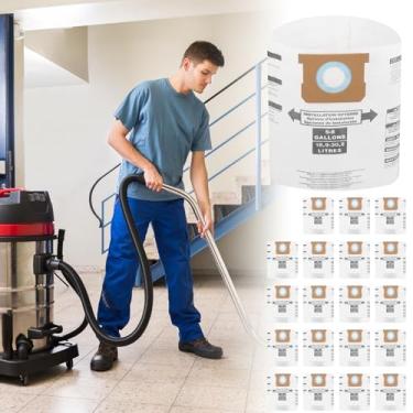 Imagem de LZVXTYM Pacote com 20 sacos de pó de substituição, compatíveis com aspirador de pó de 12 a 8 galões, acessórios de combinação de filtro de poeira de 18,9 a 30 L, sacos práticos para aspirador de pó