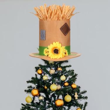 Imagem de Norme Chapéu de espantalho, enfeite de árvore para outono, Natal, Dia das Bruxas, para outono, colheita, casa de fazenda, decoração de casa, suprimentos de festa, dia de Ação de Graças, Country