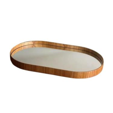 Imagem de Bandeja Espelhada Decorativa para Mesa de Bar e Aparador Organizadora de Luxo para Drinks e Decoração 50X30CM