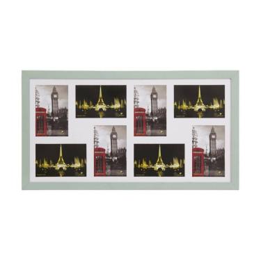 Imagem de Porta Retrato Painel Multifotos Pop 8 Fotos 10X15 Verde Bebê