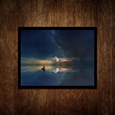 Imagem de Quadro Decorativo Barco A Deriva- Céu Estrelado 24X18Cm