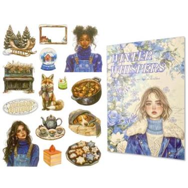Imagem de Livro de adesivos TIAMECH Winter Whispers, 20 folhas, 27x18 cm
