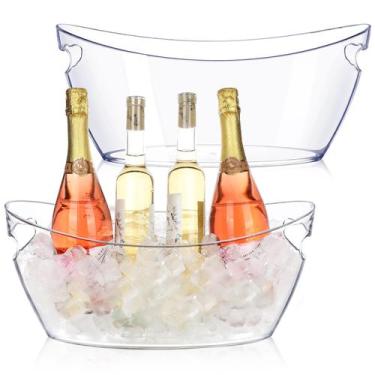 Imagem de Balde de gelo Tchrules 2 peças de acrílico 5,5 L 42x19x17cm