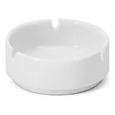 Imagem de 2X Kit 5 Cinzeiros Porcelana Cor Branco Elegante Facil De Li