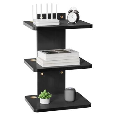 Imagem de WALI Prateleira flutuante de entretenimento, comporta até 10 kg, prateleira flutuante de madeira para leitores de DVD, caixas de cabo, roteadores, consoles de jogos, acessórios de decoração de sala de