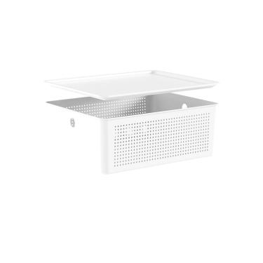 Imagem de Cesto Organizador 12 Litros Flow Com Tampa - Branco