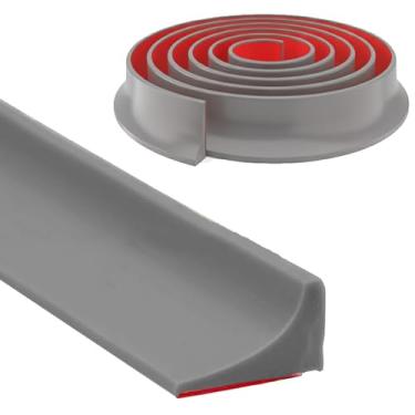 Imagem de Barragem de água do limite do chuveiro, protetor de água do chuveiro, barragem de chuveiro de silicone autoadesivo barreira de água banheiro pia de cozinha respingo para separação seca e molhada