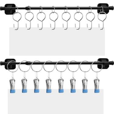 Imagem de Conjunto de 2 suportes magnéticos ajustáveis de 40 a 76 cm para calendário, quadro branco, âncora, suporte de papel, calendário magnético, visor de data, para sala de aula, professor, quadro branco