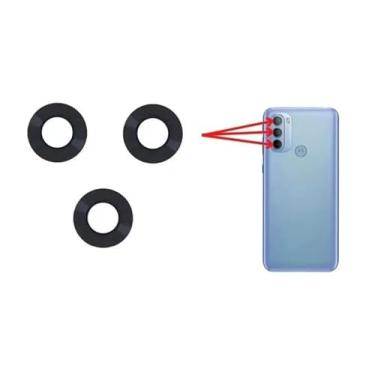 Imagem de Lente Da Camera compativel Moto G31 G41 G51 G52 G71 5G G60 G60s G62 5G G82 (3 Pçs)