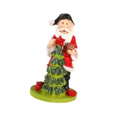 Imagem de Esquirla Estatueta de Papai Noel em Resina, Lembrancinha de Festa, Artesanato, Decoração de Natal, Figura para Estante, Mesa, Escritório, Infantil, Postura em Pé