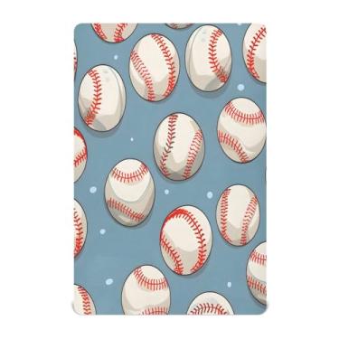 Imagem de CEBUGI Lençol de berço elástico para bebês meninos e meninas, fundo de bolas de beisebol, portátil, pacote N Play, lençol com elástico para crianças, material neutro, ultra macio, colchão infantil