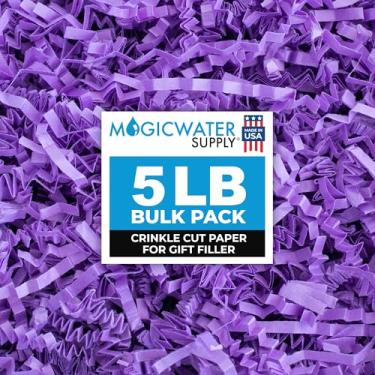 Imagem de Papel de corte enrugado MagicWater para cestas de presente - 2,3 kg - roxo - perfeito para enchimento de papel desfiado, enchimento de cestas, caixas de presente, presentes de dama de honra, enfeites