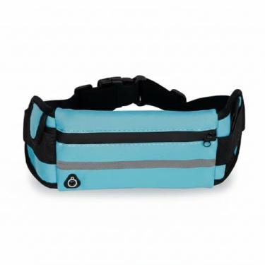 Imagem de Pochete Esportiva Ajustável para Corrida com Cinto Impermeável Porta Celular Ideal para Treino e Academia (Azul)