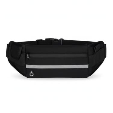 Imagem de Pochete Esportiva Ajustável para Corrida com Cinto Impermeável Porta Celular Ideal para Treino e Academia (Preto)